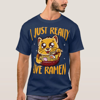 Cute Funny Jag bara Verkligen Ramen Cat T Shirt