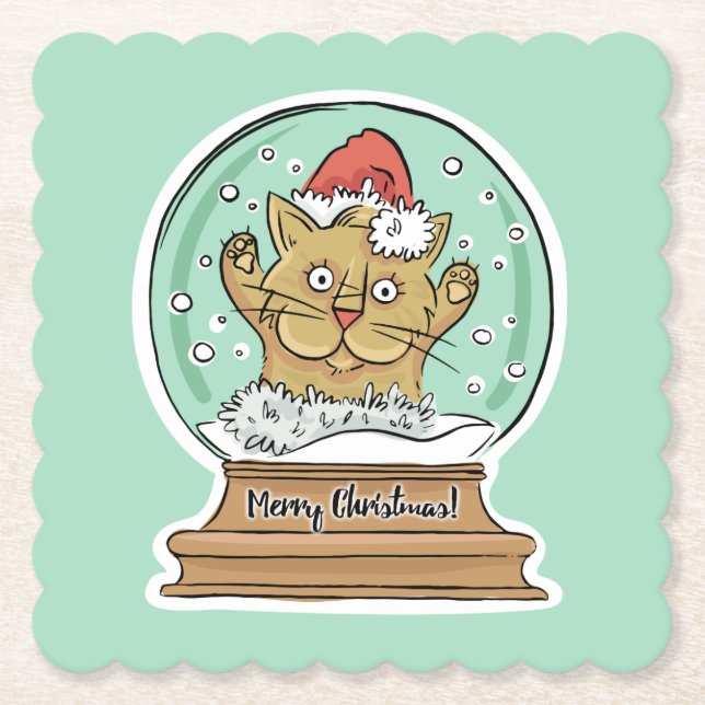 Cute Funny jul Cat papper underlägg (Framsida)
