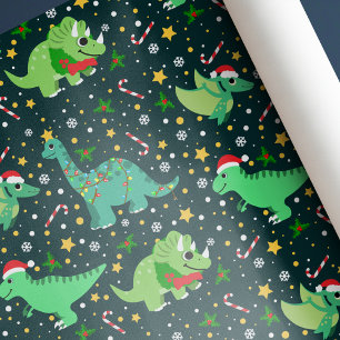 Cute Funny jul Dinosaurs Presentpapper