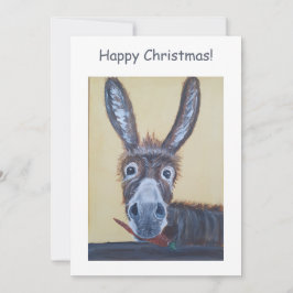 Cute Funny jul Donkey Julkort
