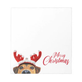 Cute Funny Jul Hund Reindeer Antler Headband Anteckningsblock
