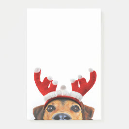 Cute Funny Jul Hund Reindeer Antler Headband Post-it Block