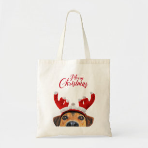 Cute Funny Jul Hund Reindeer Antler Headband Tygkasse