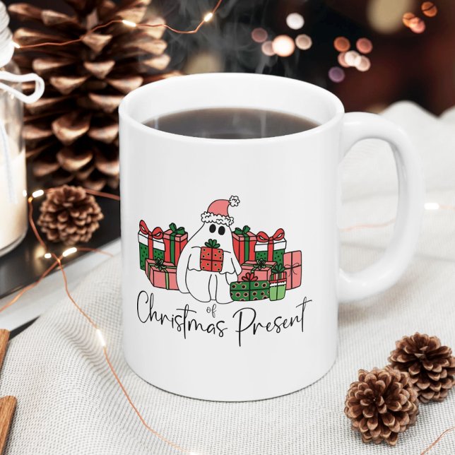 Cute Funny jul Kaffemugg (Colorful Simple Unique Humor Ghost Funny Christmas Coffee Mug)