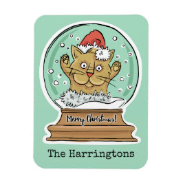 Cute Funny jul Kat, eget namn magnet