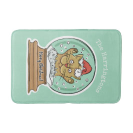 Cute Funny jul Kat med eget namn badmatt Badrumsmatta