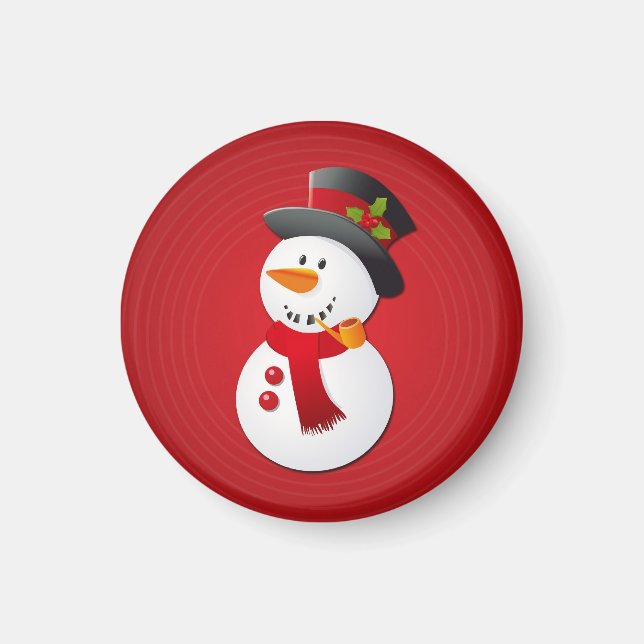 Cute & Funny jul Snögubbe Magnet (Framsidan)