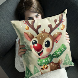 Cute Funny julrener Dekorativ kudde