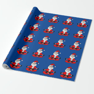 Cute Funny Jultomten gör Yoga-jul Presentpapper