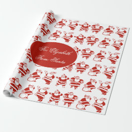 Cute Funny Jultomten Mönster Red jul Presentpapper
