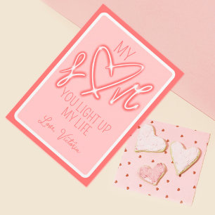 Cute Funny Kärlek Light Valentine Day Julkort