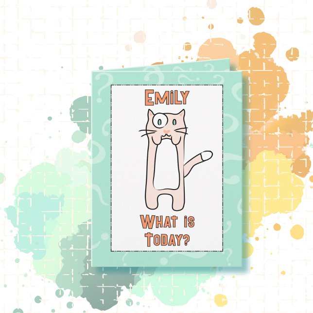Cute Funny Kawaii Cat Tecknad Budget födelsedag Kort (Skapare uppladdad)