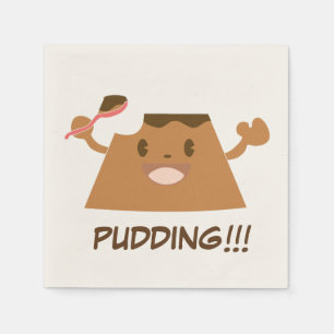 Cute Funny Kawaii Chocolate PUDDING!! Pappersservett