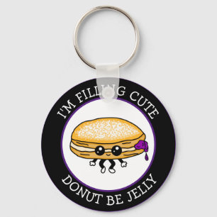 Cute Funny Kawaii Stil Jelly Donut Puns Keychain Nyckelring
