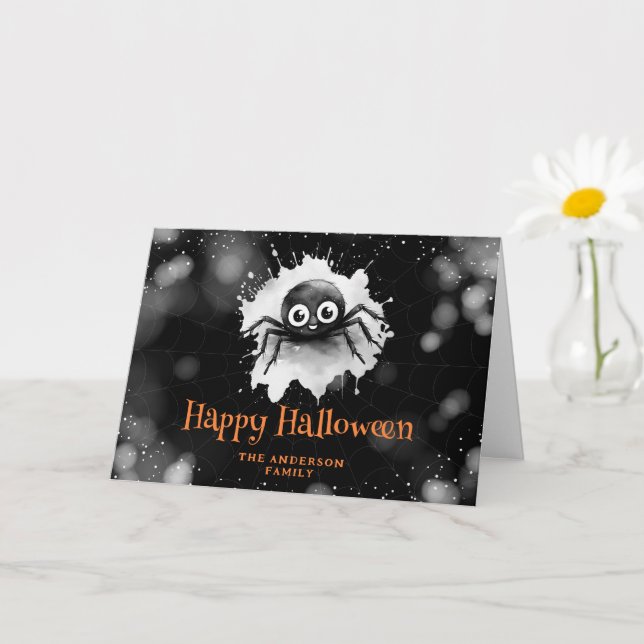 Cute Funny Kids Happy halloween Card Kort (Liten växt)
