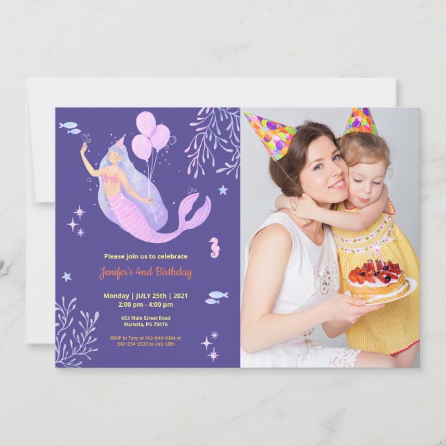 Cute Funny | Kids Photo Birthday Inbjudningar (Framsida)