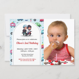 Cute Funny | Kids Photo Birthday Inbjudningar