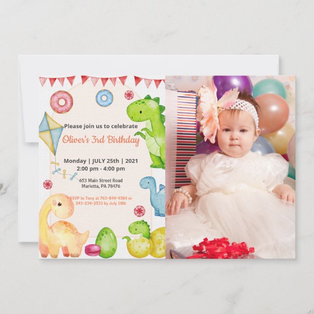 Cute Funny | Kids Photo Birthday Inbjudningar (Framsida)