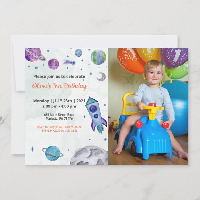 Cute Funny | Kids Photo Birthday Inbjudningar (Framsida)