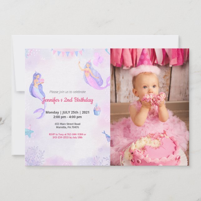 Cute Funny | Kids Photo Birthday Inbjudningar (Framsida)