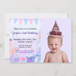 Cute Funny | Kids Photo Birthday Inbjudningar
