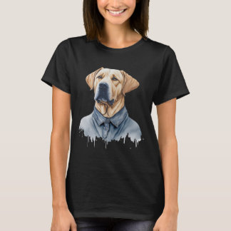 Cute Funny Labrador Hund med Avslappnad kläder T Shirt