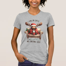 Cute Funny Lazy Reindeer Rosa Vinterjul T Shirt
