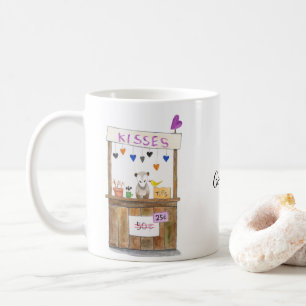 Cute Funny Ledsen Opossum Kissing Booth Anpassat n Kaffemugg