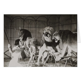 Cute Funny Lejon Tamer Mamma Woman Hälsningskort