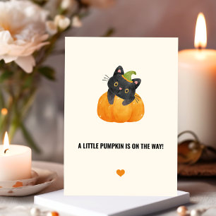 Cute Funny Little Pumpkin på Way Black Cat Inbjudningar