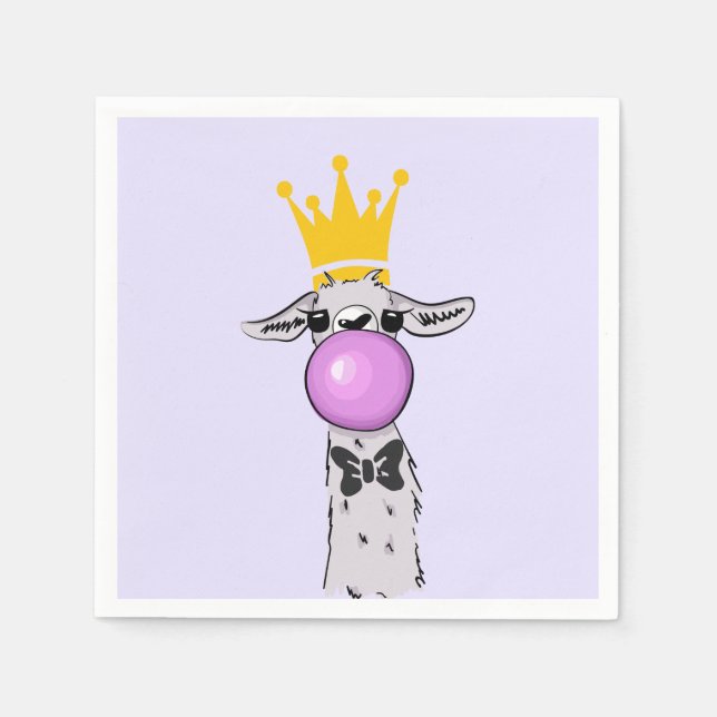 Cute Funny Llama Illustration Pappersservett (Framsidan)