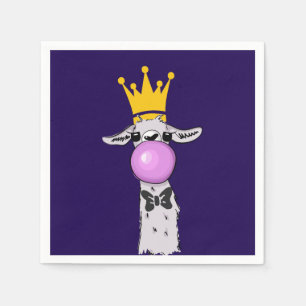 Cute Funny Llama Illustration Pappersservett