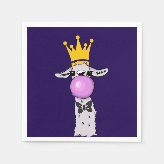Cute Funny Llama Illustration Pappersservett (Framsidan)