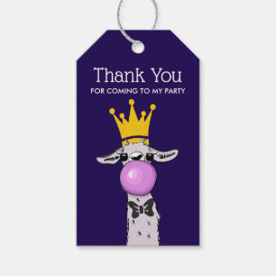 Cute Funny Llama Illustration Tack Presentetikett