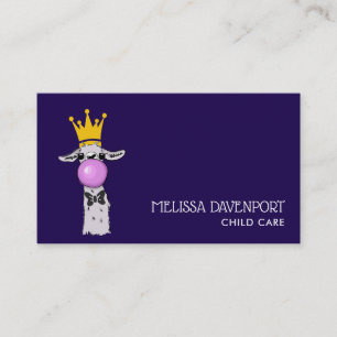 Cute Funny Llama Illustration Visitkort