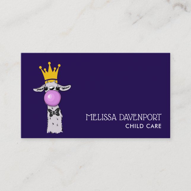 Cute Funny Llama Illustration Visitkort (Framsida)