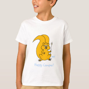 Cute Funny Lycklig Camper Squirrel Camping T Shirt