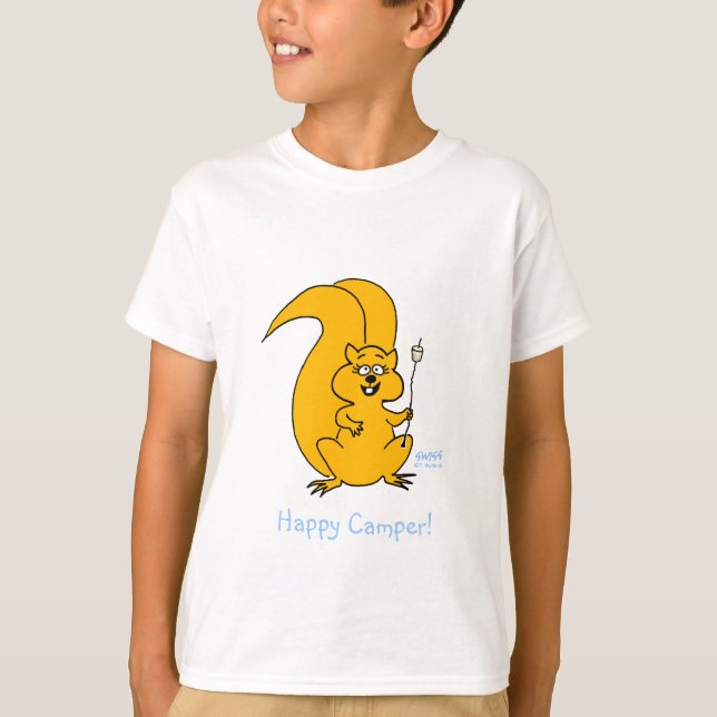 Cute Funny Lycklig Camper Squirrel Camping T Shirt (Framsida)