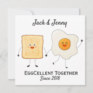 Cute Funny Lycklig Toast Eggcelent tillsammans