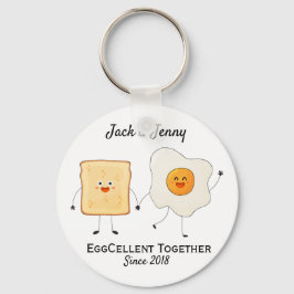 Cute Funny Lycklig Toast Eggcelent tillsammans Nyckelring