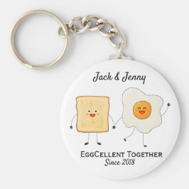Cute Funny Lycklig Toast Eggcelent tillsammans Nyckelring