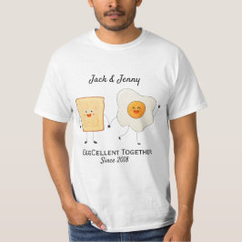 Cute Funny Lycklig Toast Eggcelent tillsammans T Shirt