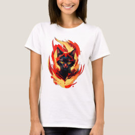 Cute Funny Magic Fire Cat T Shirt