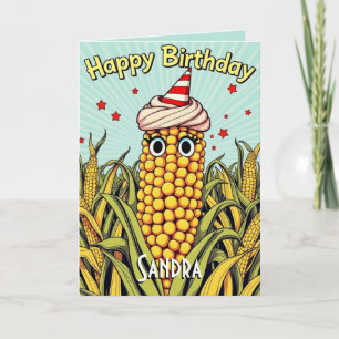 Cute Funny Maize Grattis på födelsedagen Kort