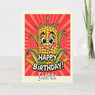 Cute Funny Maize Grattis på födelsedagen Kort