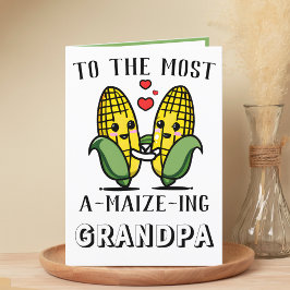 Cute Funny Maize Maj Pun Granddad Fars dag Tack Kort