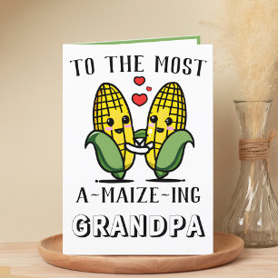 Cute Funny Maize Maj Pun Granddad Fars dag Tack Kort