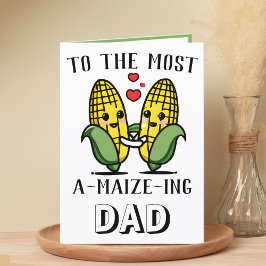 Cute Funny Maize Maj Pun Lycklig Fars dag Tack Kort