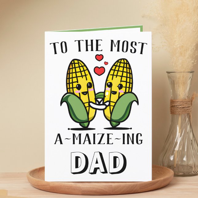 Cute Funny Maize Maj Pun Lycklig Fars dag Tack Kort (cute corn dad happy birthday greeting card)