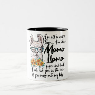 Cute/Funny Mamma Llama Två-Tonad Mugg